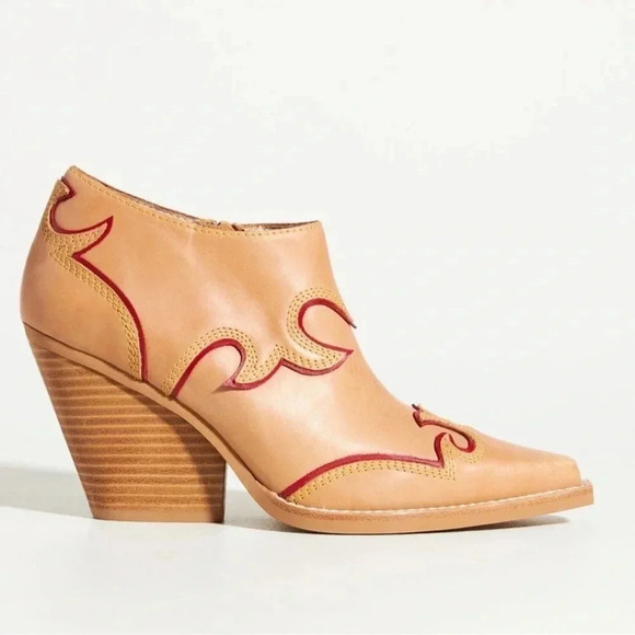 New Jeffrey Campbell Milot Ankle Boots Cowboy Western Embroidered Brown 7.5 - Picture 1 of 17